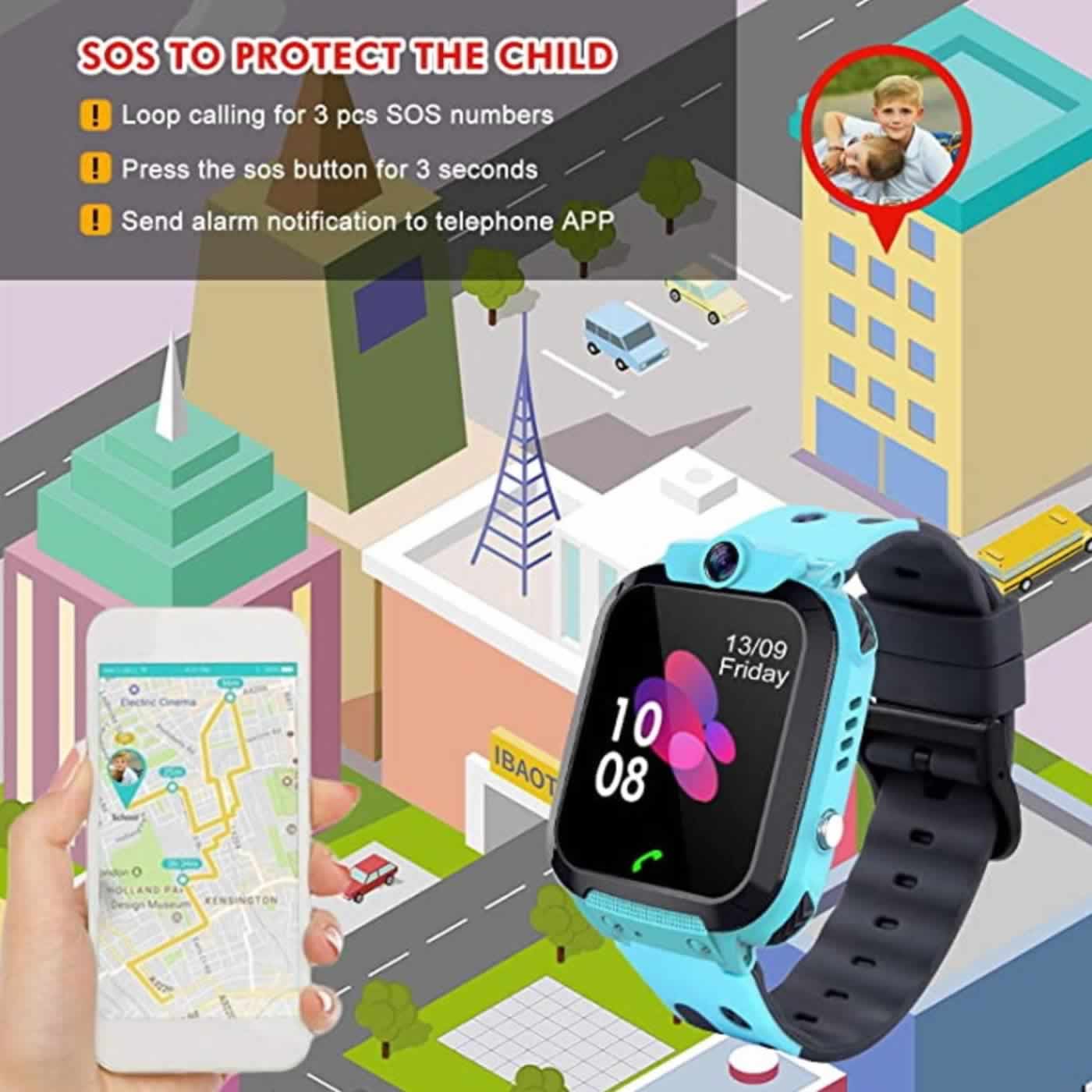 Olivfant kids smart watch camera with sim card sos tracker childrens watch for girl boys