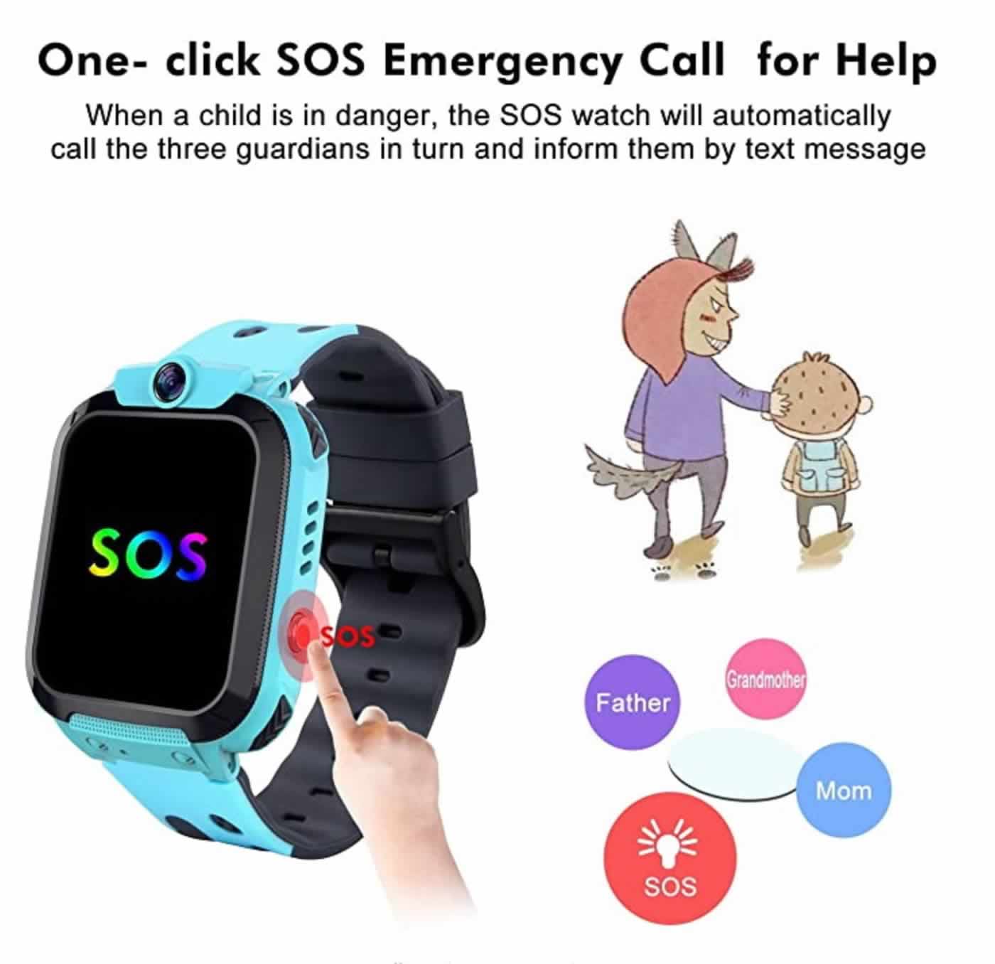 Olivfant kids smart watch camera with sim card sos tracker childrens watch for girl boys
